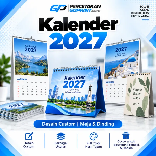 Cetak Kalender Surabaya 2027 — Dinding & Meja Custom