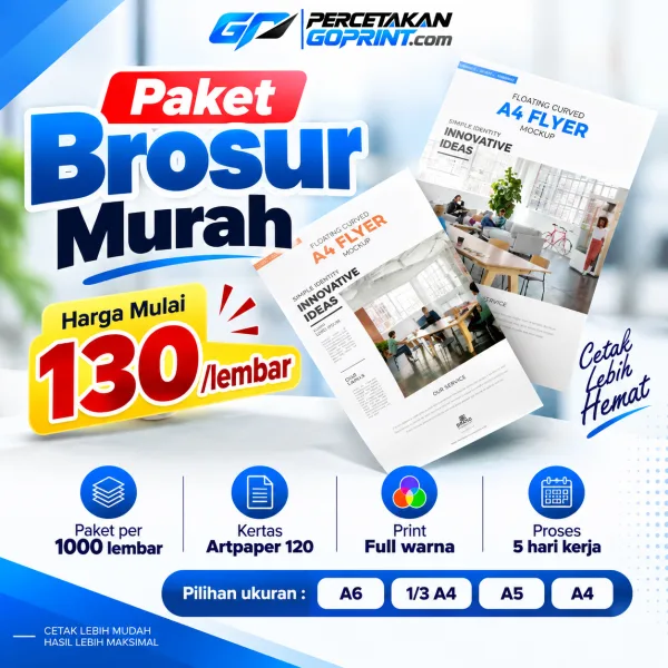 Paket Brosur Murah — Mulai Rp130/Lembar per 1000 Lembar | GoPrint