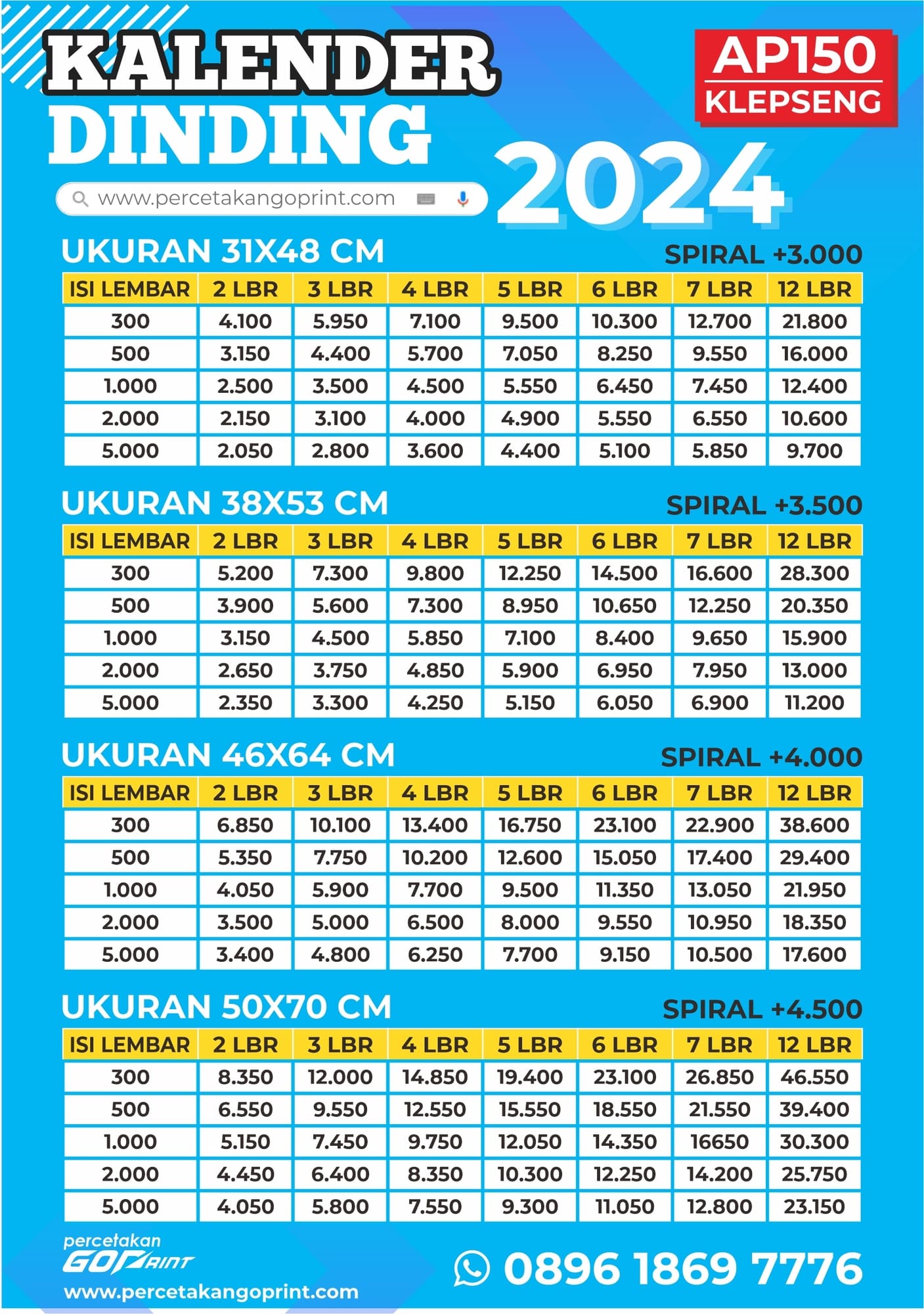 Anda butuh Cetak Kalender 2025 Terbaik & Termurah? - Percetakan GoPrint